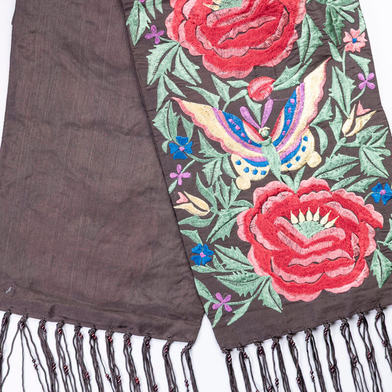 Tour de cou 100% soie – Broderie...