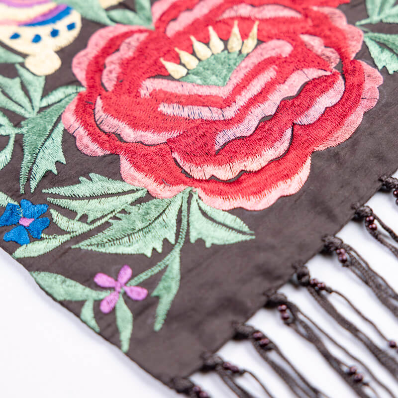 Tour de cou 100% soie – Broderie...