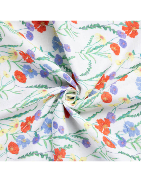 Double gaze 100% coton - Fleurs des champs