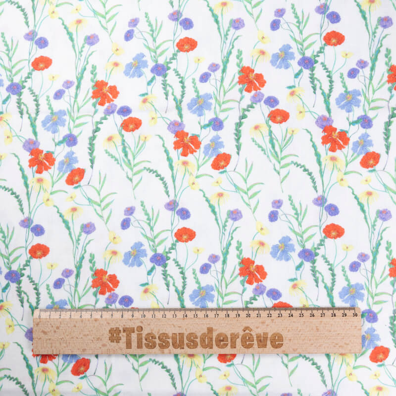 Double gaze 100% coton - Fleurs des champs