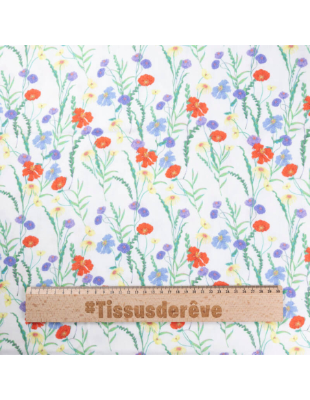Double gaze 100% coton - Fleurs des champs