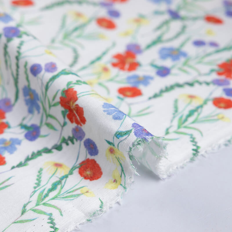 Double gaze 100% coton - Fleurs des champs
