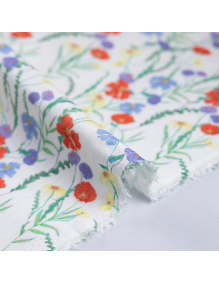 Double gaze 100% coton - Fleurs des champs