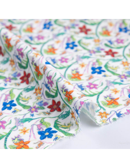 Double gaze 100% coton - Fleurs tropicales