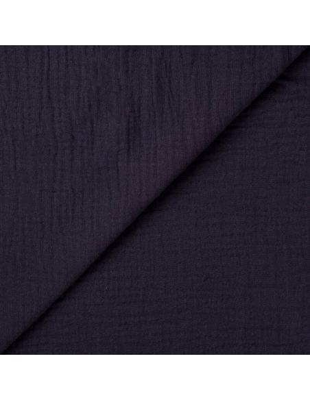 Double gaze 100% coton - Bleu nuit