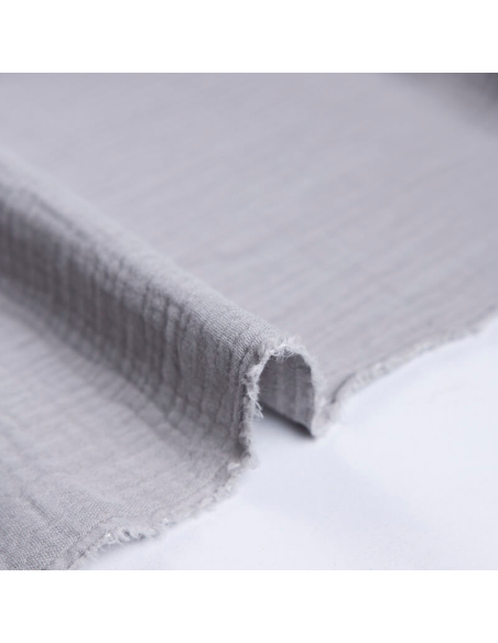 Double gaze 100% coton - Gris souris