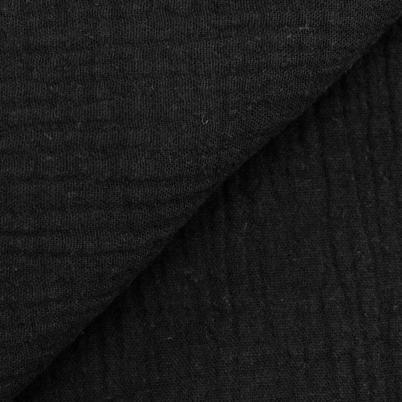 Double gaze 100% coton - Noir