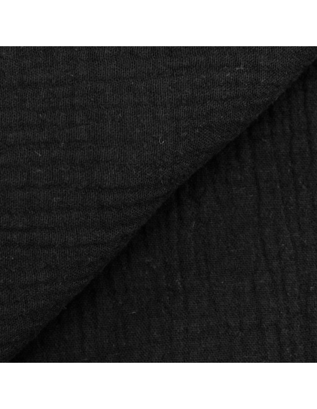 Double gaze 100% coton - Noir