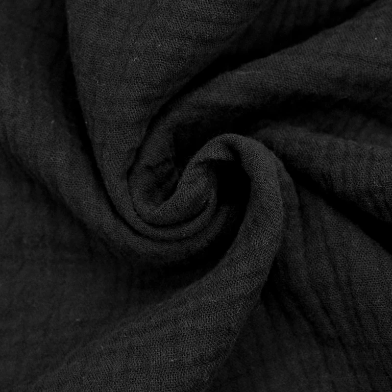 Double gaze 100% coton - Noir