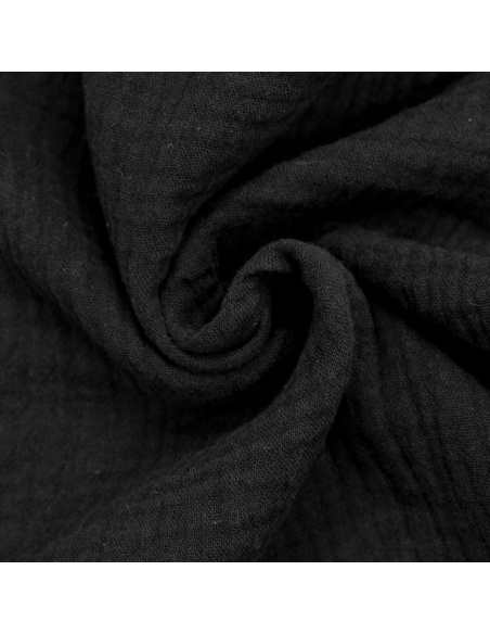Double gaze 100% coton - Noir