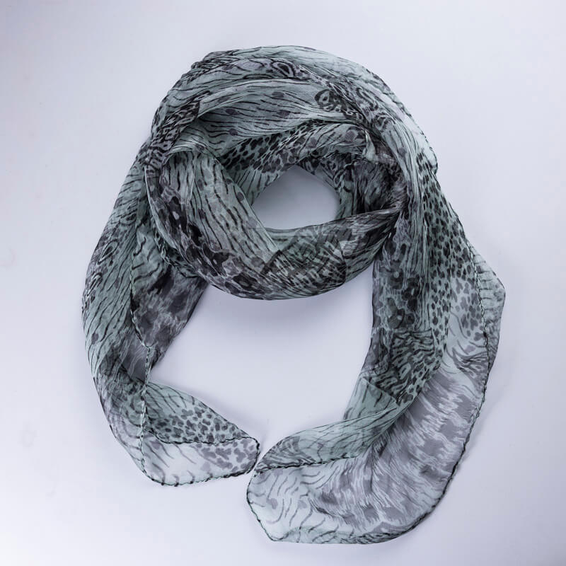 Carré 100% viscose - Motif abstrait gris