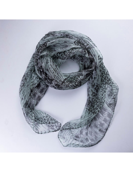 Carré 100% viscose - Motif abstrait gris