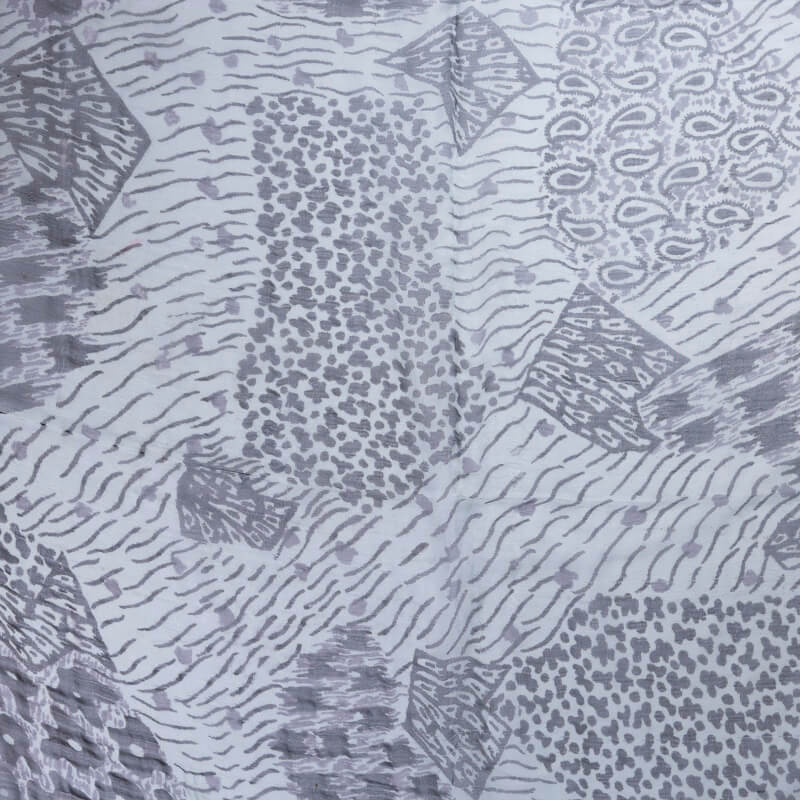 Carré 100% viscose - Motif abstrait gris
