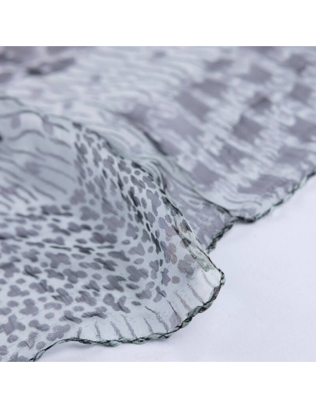Carré 100% viscose - Motif abstrait gris