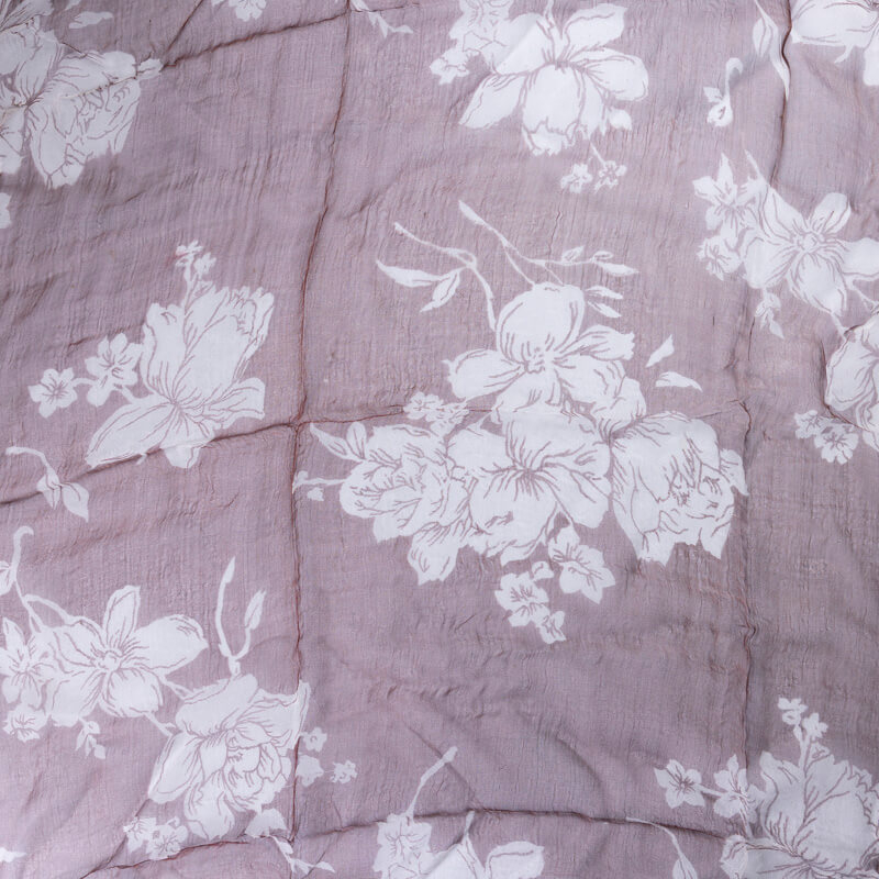 Carré 100% viscose - Motif floral brun