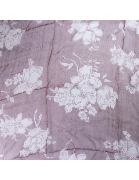 Carré 100% viscose - Motif floral brun