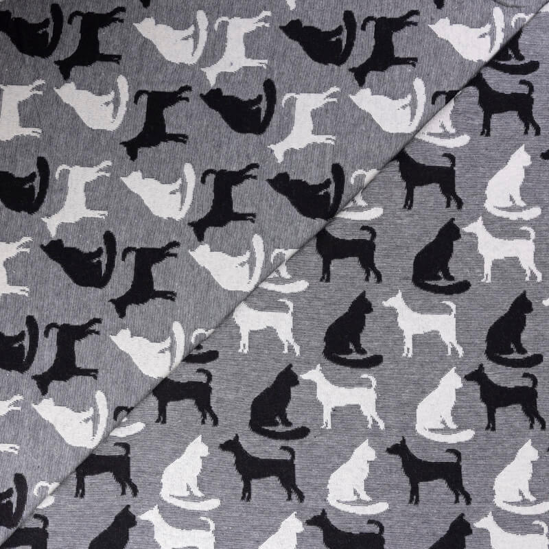 Jersey jacquard coton & élasthanne -...