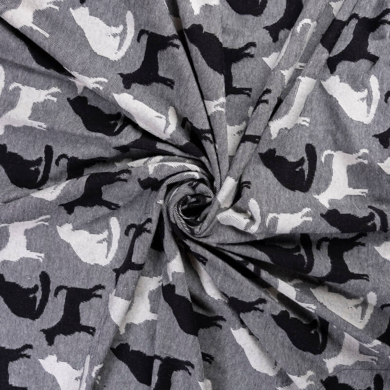 Jersey jacquard coton & élasthanne -...