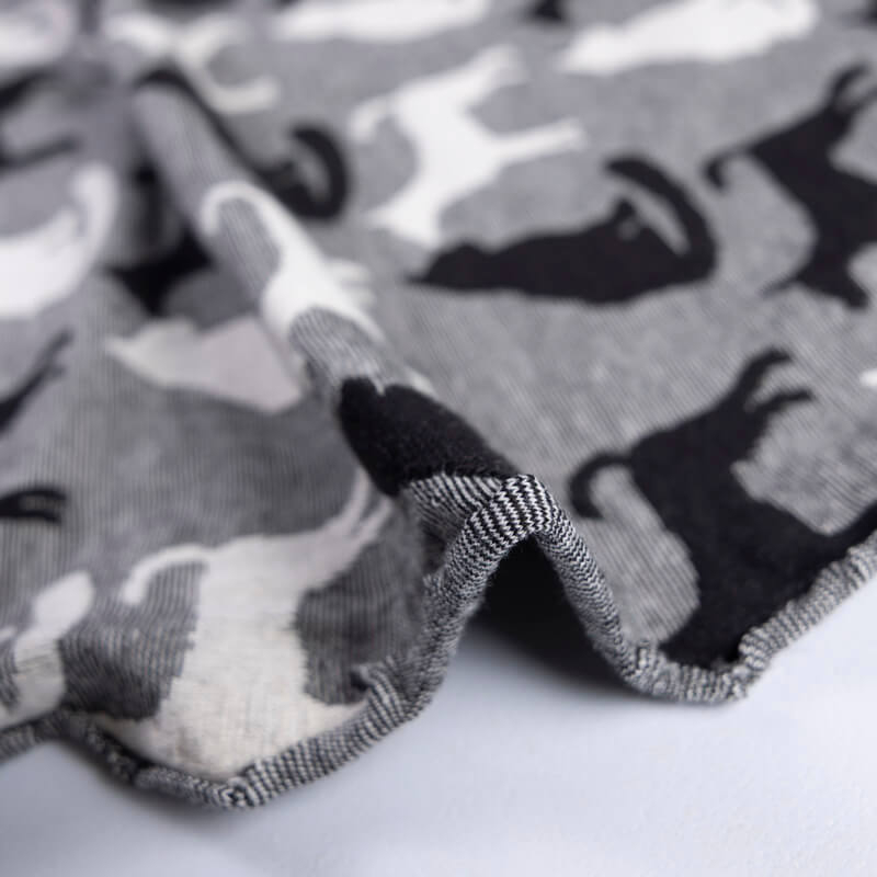 Jersey jacquard coton & élasthanne -...