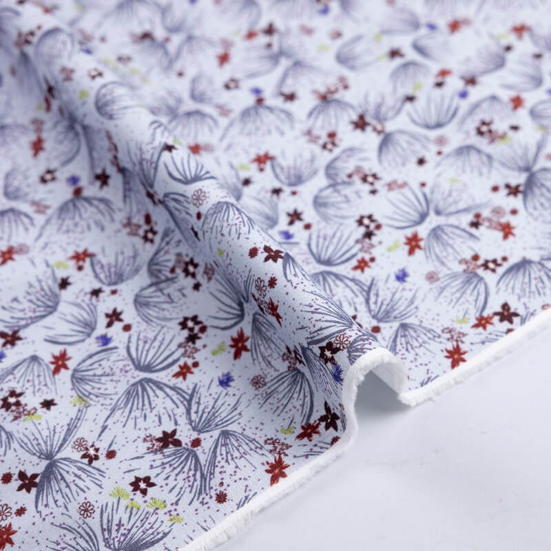 Gabardine coton & élasthanne - Fleurs...