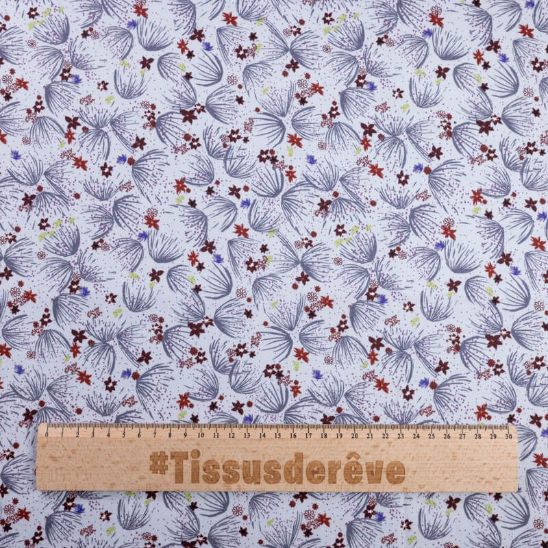 Gabardine coton & élasthanne - Fleurs...