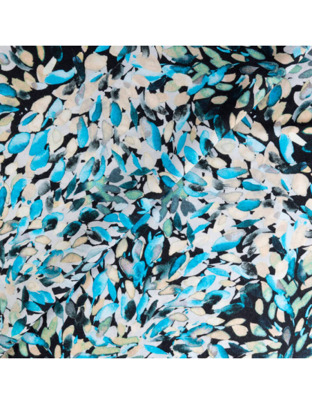 Étoffe 100% viscose – Pétales bleues