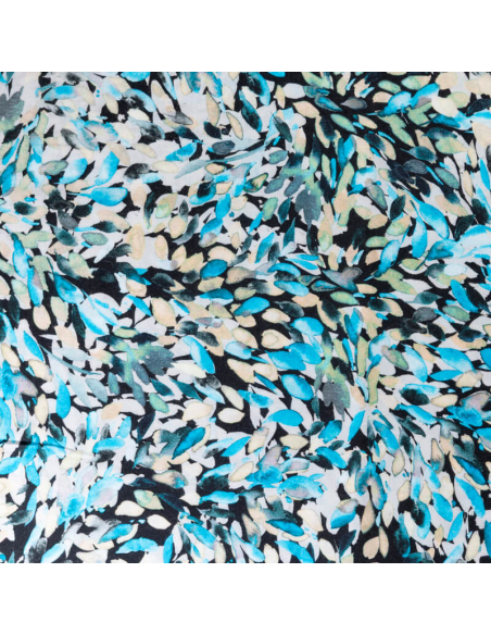 Étoffe 100% viscose – Pétales bleues