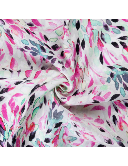 Étoffe 100% viscose – Pétales roses