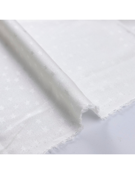 Crêpe 100% viscose jacquard – étoiles écrues