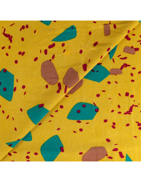 Crêpe 100% viscose – Abstrait jaune