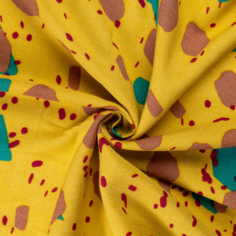 Crêpe 100% viscose – Abstrait jaune