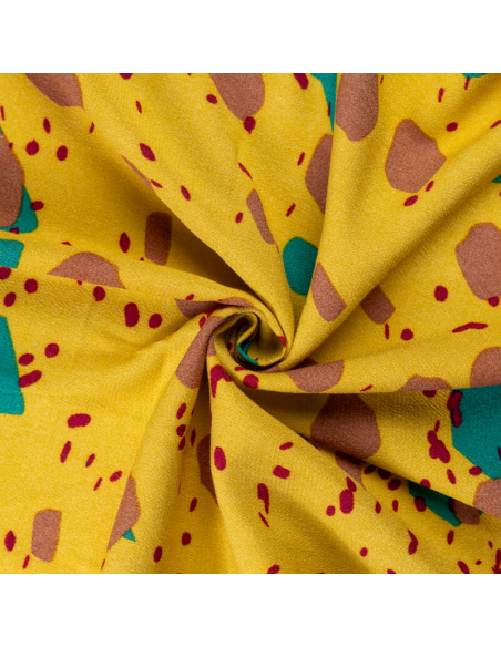 Crêpe 100% viscose – Abstrait jaune