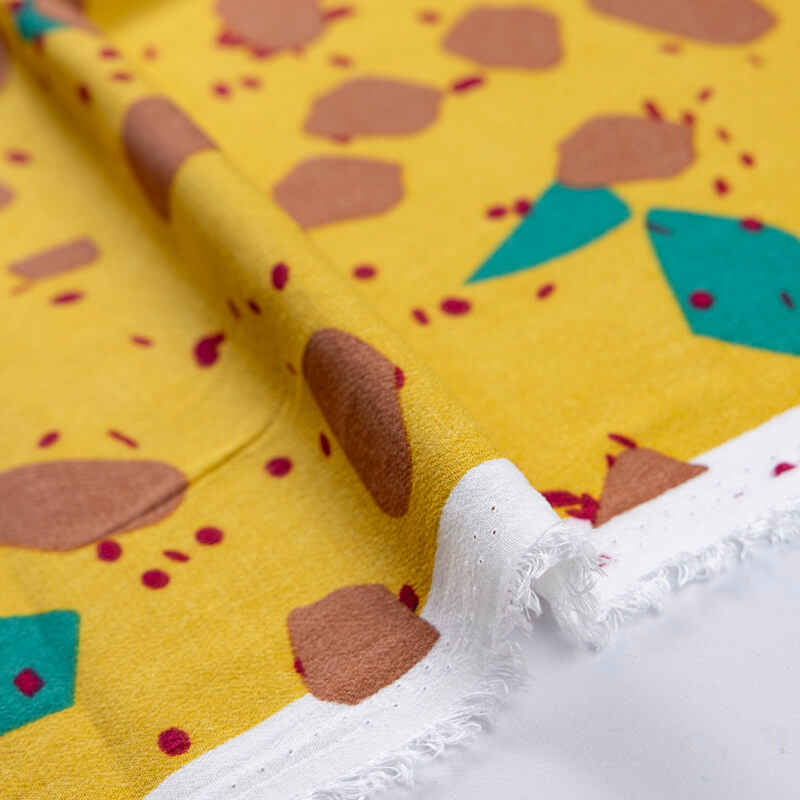 Crêpe 100% viscose – Abstrait jaune