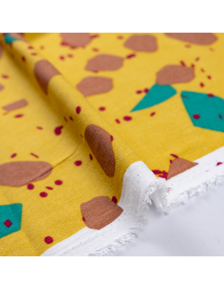 Crêpe 100% viscose – Abstrait jaune