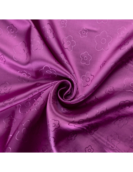 Doublure jacquard acétate & viscose - Fleur violet