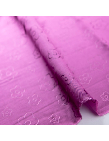 Doublure jacquard acétate & viscose - Fleur violet
