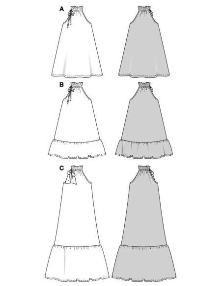 Patron Burda 5628 - Robe élégante à coupe structurée