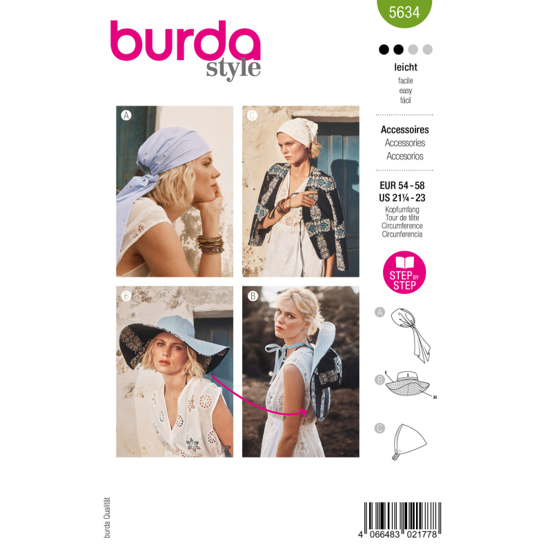 Patron Burda 5634 - Accessoires femme...