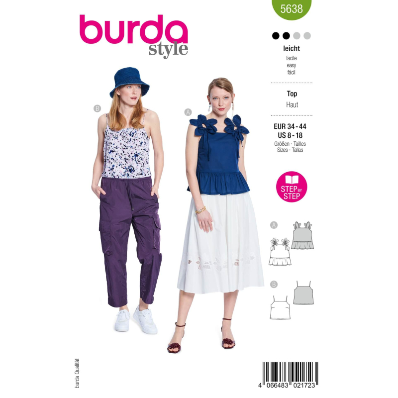Patron Burda 5638 - Top femme à...