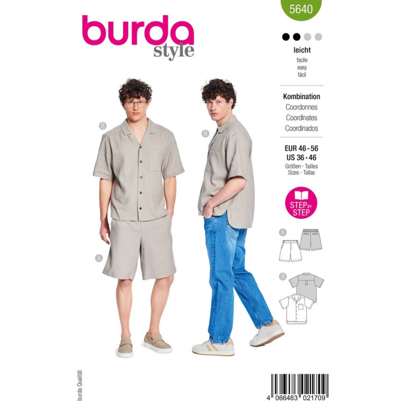 Patron Burda 5640 - Chemise et short...