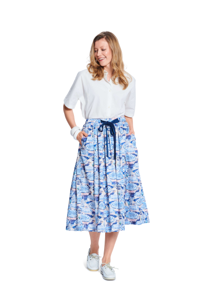 Patron Burda 5643 - Jupe femme estivale à plis ou taille coulissée