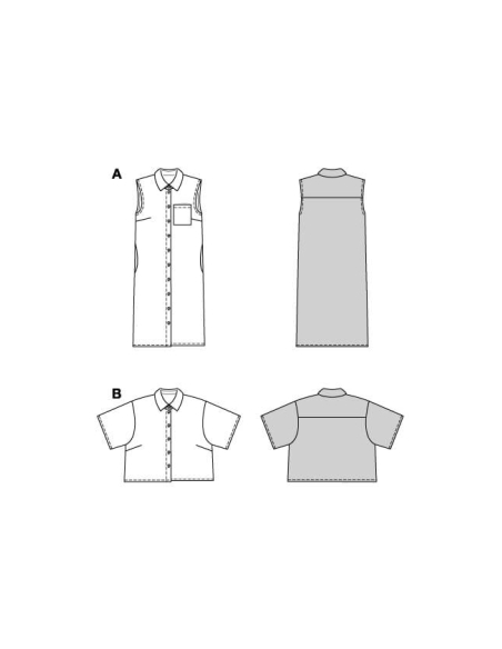 Patron Burda 5644 -Robe sans manches et blouse femme moderne