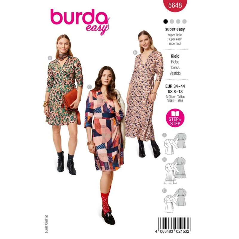Patron Burda 5648 - Robe portefeuille...