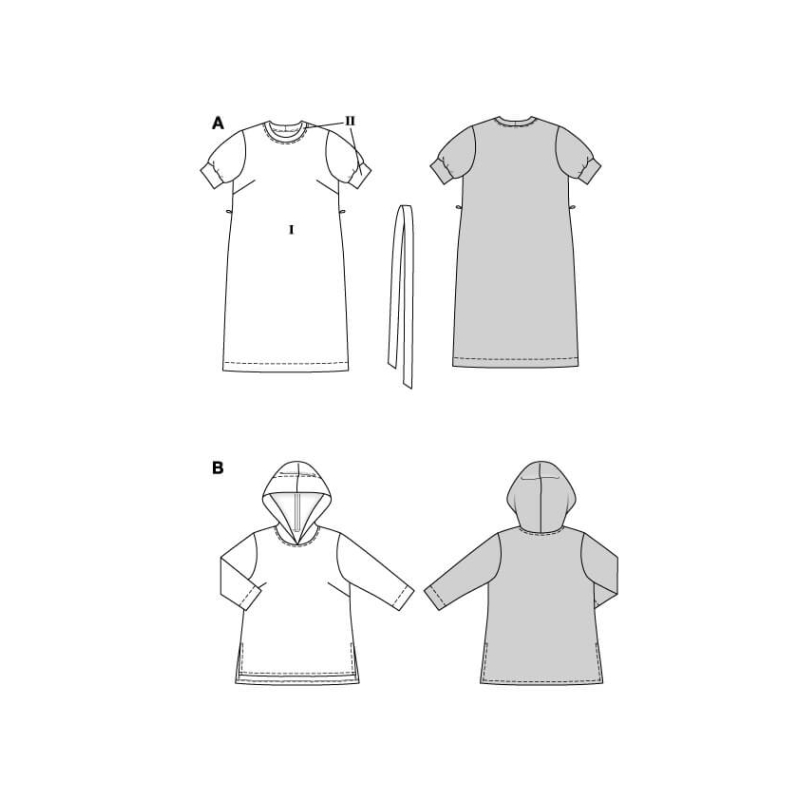 Patron Burda 5651 - Robe t-shirt et...