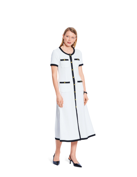 Patron Burda 5652 - Robe et cardigan femme en maille élégante