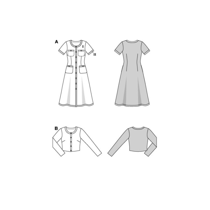 Patron Burda 5652 - Robe et cardigan...