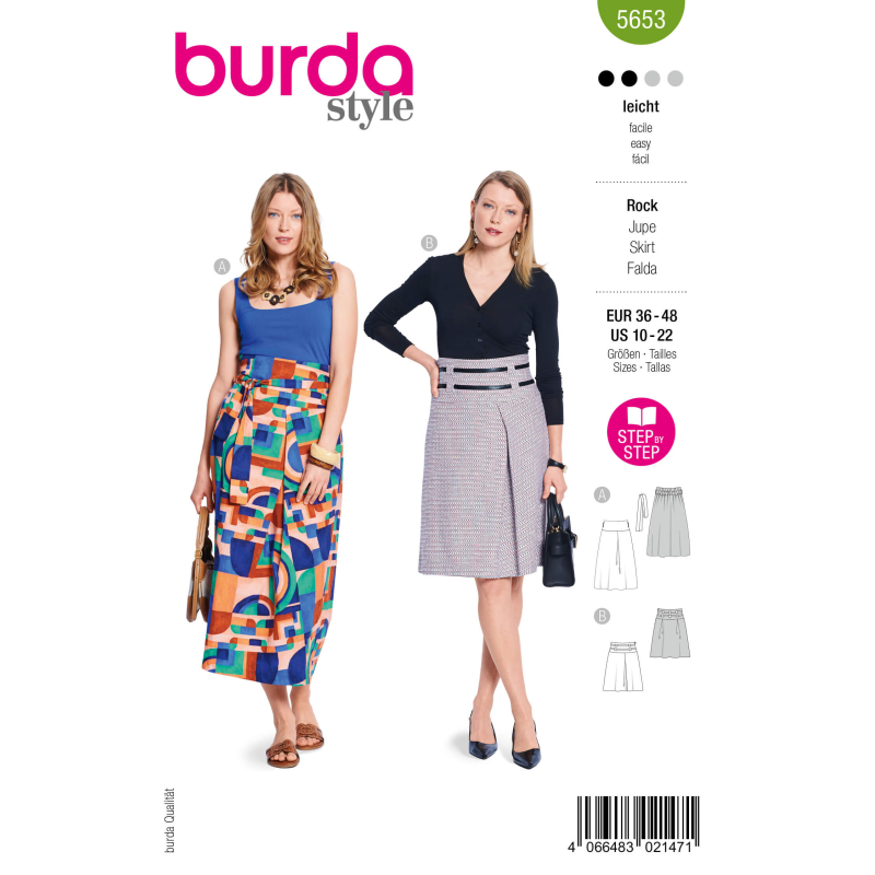 Patron Burda 5653 - Jupe femme taille...