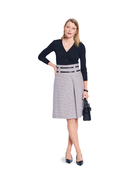 Patron Burda 5653 - Jupe femme taille haute à plis élégants