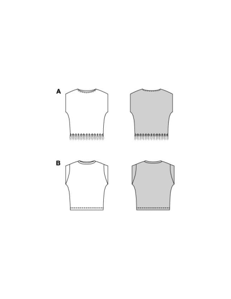 Patron Burda 5657 - T-shirt femme et top à manches volantées