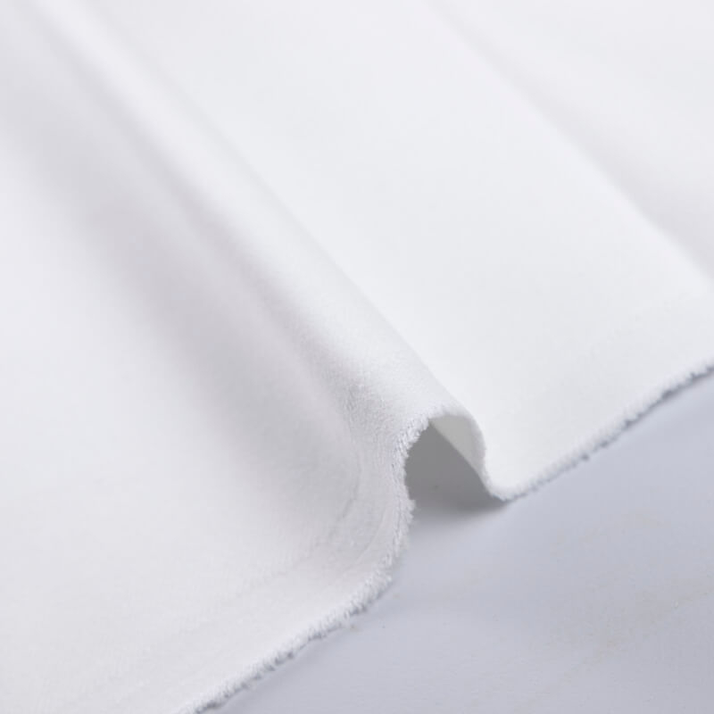 Gabardine émerisée coton lyocell et élasthanne - Blanc cassé